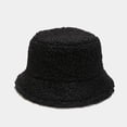 thumbnail image 4 of CoCopeaunts Black Bucket Hat Lamb Thickening Warm Basin Hat for Women Outdoor Fisherman Hat Four Seasons Wild Wear, 4 of 8