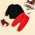 thumbnail image 5 of alcepopk Baby Boy Winter Clothes Fall Outfits Girl Contrast Color Long Sleeve Sweatshirt Casual Pants Toddler Sweatsuit(Black,3-6 M), 5 of 8