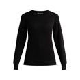 thumbnail image 4 of Time and Tru Women’s Fine Gauge Sweater with Long Sleeves, Lightweight, Sizes XS-XXXL, 4 of 5