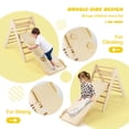 thumbnail image 4 of CIPACHO 3-in-1 Wooden Climbing Triangle Set Triangle Climber with Ramp, Kids Indoor Outdoor Play Equipment, Natural, 4 of 8