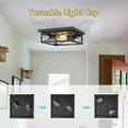 thumbnail image 7 of C Cattleya 2-Pack Black Square Flush Mount Ceiling Light with Turnable Light Cap(), 7 of 7