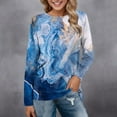 thumbnail image 2 of EIMELI Hauts Quotidiens pour Femmes Manches Longues Confortables Blouse à Imprimé Dégradé Tunique Décontractée Manches Longues Col Rond Chandail Chemises, 2 of 4