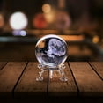 thumbnail image 1 of Galaxy Ornament 236 Inch Glass Sphere with Metal Holder Inner Carved Desktop for Home Bedroom Decorative, 1 of 3