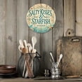 thumbnail image 6 of HELLOYOUNG Starfish Wall Art 8x8 Inch Round Aluminum Coastal Nautical Beach House Decor Sea Star Metal Tin Sign with Hanger for Indoor Outdoor, 6 of 12