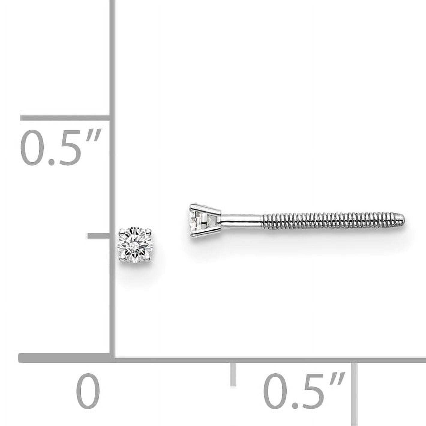 14K White Gold .05ct VS2 and SI1 G-I Diamond Stud Thread On and Off Post Earrings