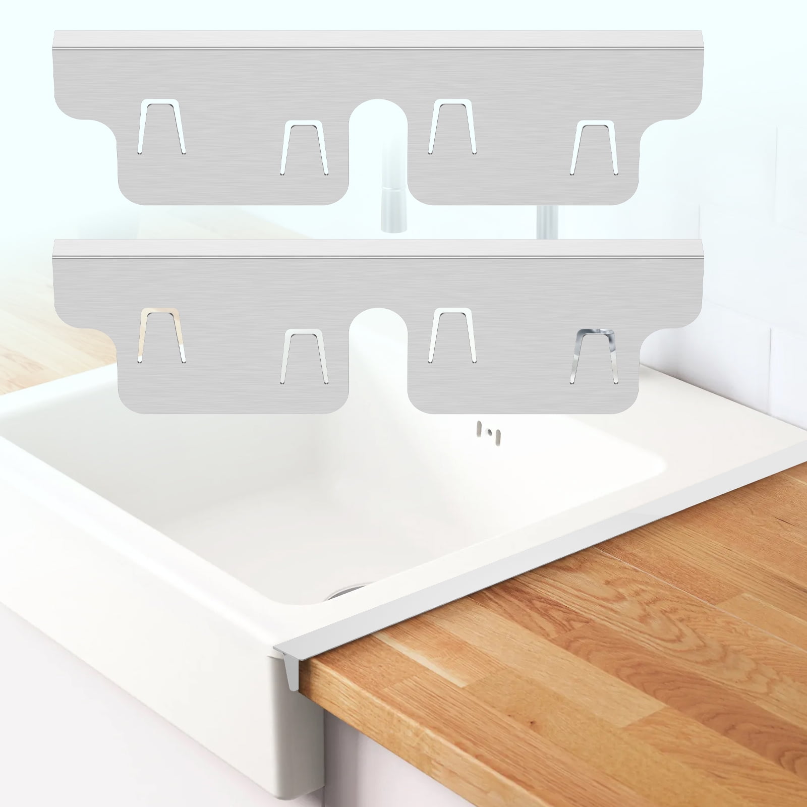 Wekvgz 2Pcs Stainless Steel Stove Gap Covers Snug Fit Adjustable Length Oven Side Gap Fillers Anti Rust Heat Resistant Stove Counter Gap Fillers for Home Kitchen