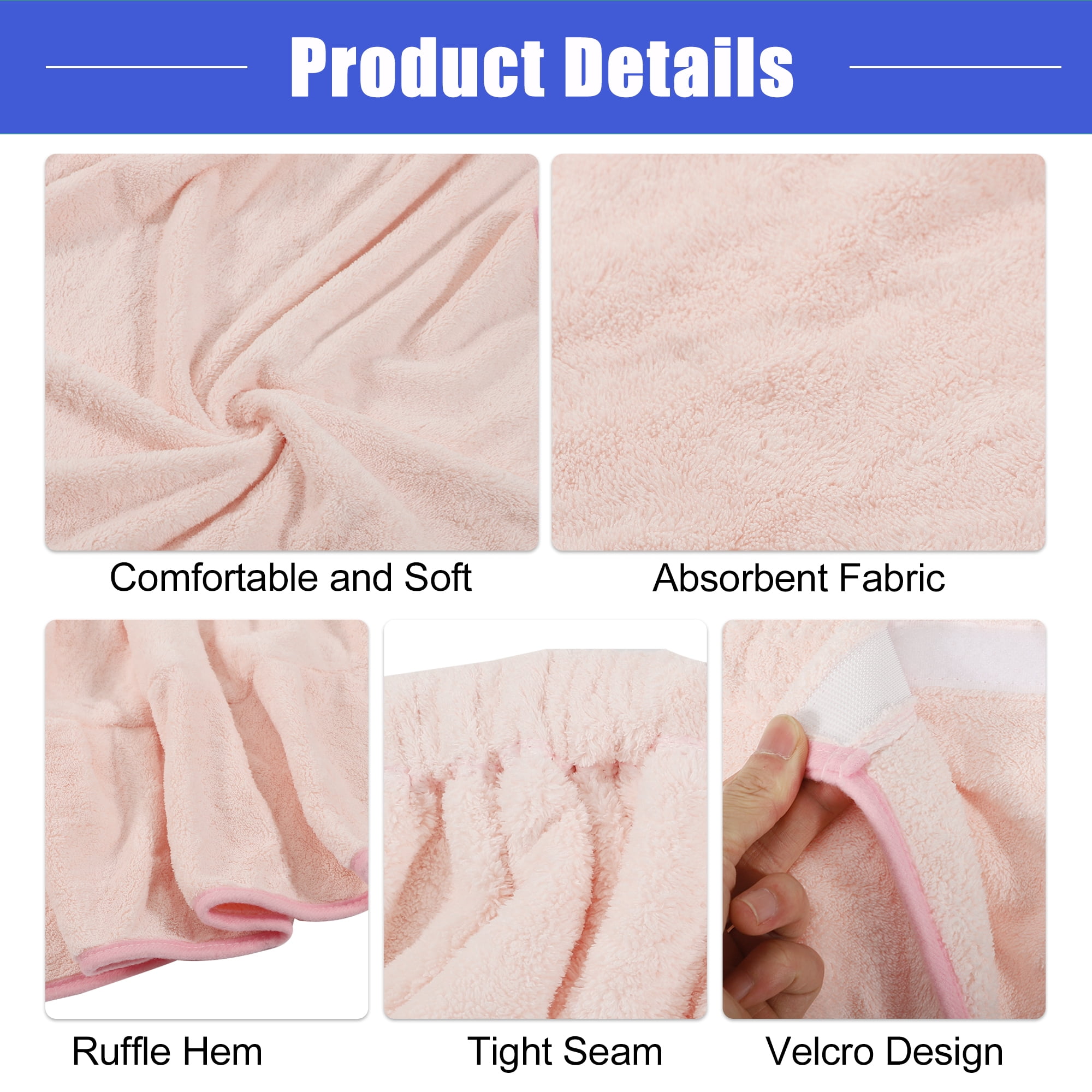 Vocoste Bath Wrap Towel for Women Shower Robe Adjustable Closure Bath Wrap Pink 31.9" Length