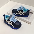 thumbnail image 2 of Toddlet Boys Girls Tennis Shoes Vintage Splice Leather Antislip Classic Skate Trainers Shoes Comfortable Lace up Sneakers Blue 11.5 Little Kid, 2 of 4