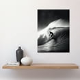 thumbnail image 2 of Surfer Riding a Big Wave Black and White Photo Large Wall Art Poster Print Thick Paper 18X24 Inch, 2 of 3