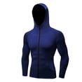 thumbnail image 2 of IYTR Men's Sport Jackets Long Sleeve Jacket Zipper Hooded Neck Casual Hoodie Sport Jackets with Pocket Solid Color Navy S, 2 of 2