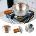 thumbnail image 6 of Stainless Steel Butter Warmer Milk Pot Nonstick Saucepan with Wood Handle for Small Apartments Office Use, 6 of 9