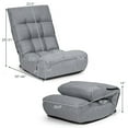thumbnail image 2 of Gymax 4-Position Floor Chair Folding Lazy Sofa w/Adjustable Backrest & Headrest Gray, 2 of 10