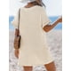 thumbnail image 2 of Vestido de baño CUPSHE de punto gofrado con cuello en V, beige, XL, mujer, 2 of 6
