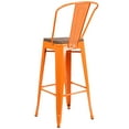 thumbnail image 5 of Flash Furniture 4 Pk. 30" High Orange Metal Barstool with Back and Wood Seat, 5 of 8