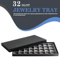 thumbnail image 4 of Novel Box Black Paperboard 32 Slot Jewelry Organizer Tray 14.75x8.25x1 In with Gray Flocked Inserts, 4 of 7