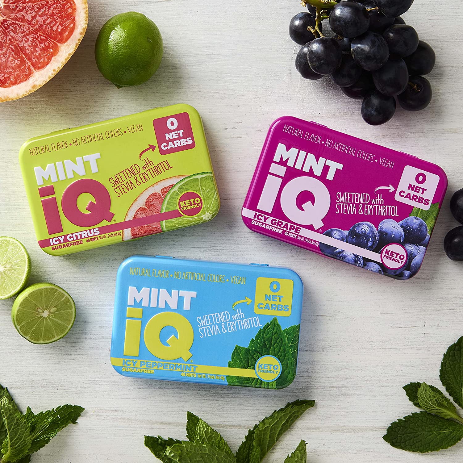 Big Sky MINT iQ Icy Grape Mint Candy 40 grams Pack of 6 Tins in Display  Tray - Travel Size Mint Candies Tin - Keto Friendly