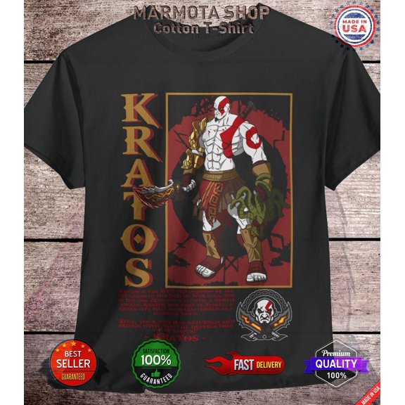 God of War T-Shirt Kratos Ragnarok Soft Tee Shirt Gift All Sizes Unisex Sparta
