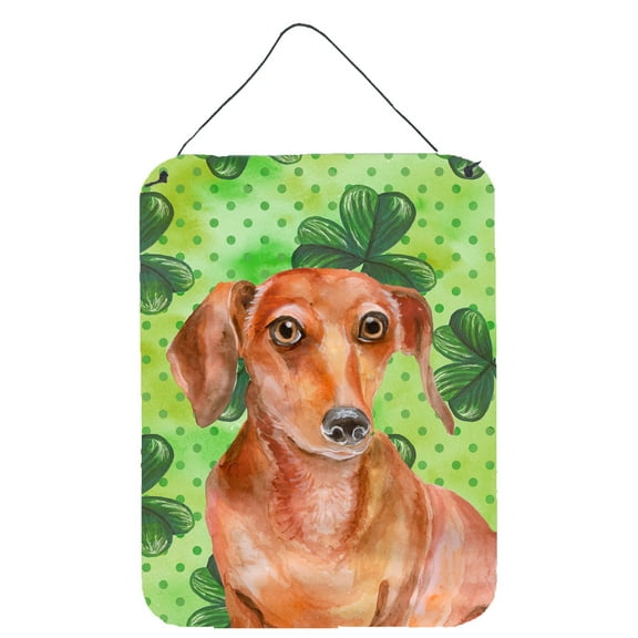 Carolines Treasures BB9881DS1216 Red Dachshund St Patricks Wall or Door Hanging Prints Green 12WX16H multicolor
