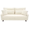 thumbnail image 6 of Newest 80.3" Corduroy Loveseat, Upholstered Sofa with Pocket Springs & 4 Pillows, for Living Room & Apartment, Beige, 6 of 12