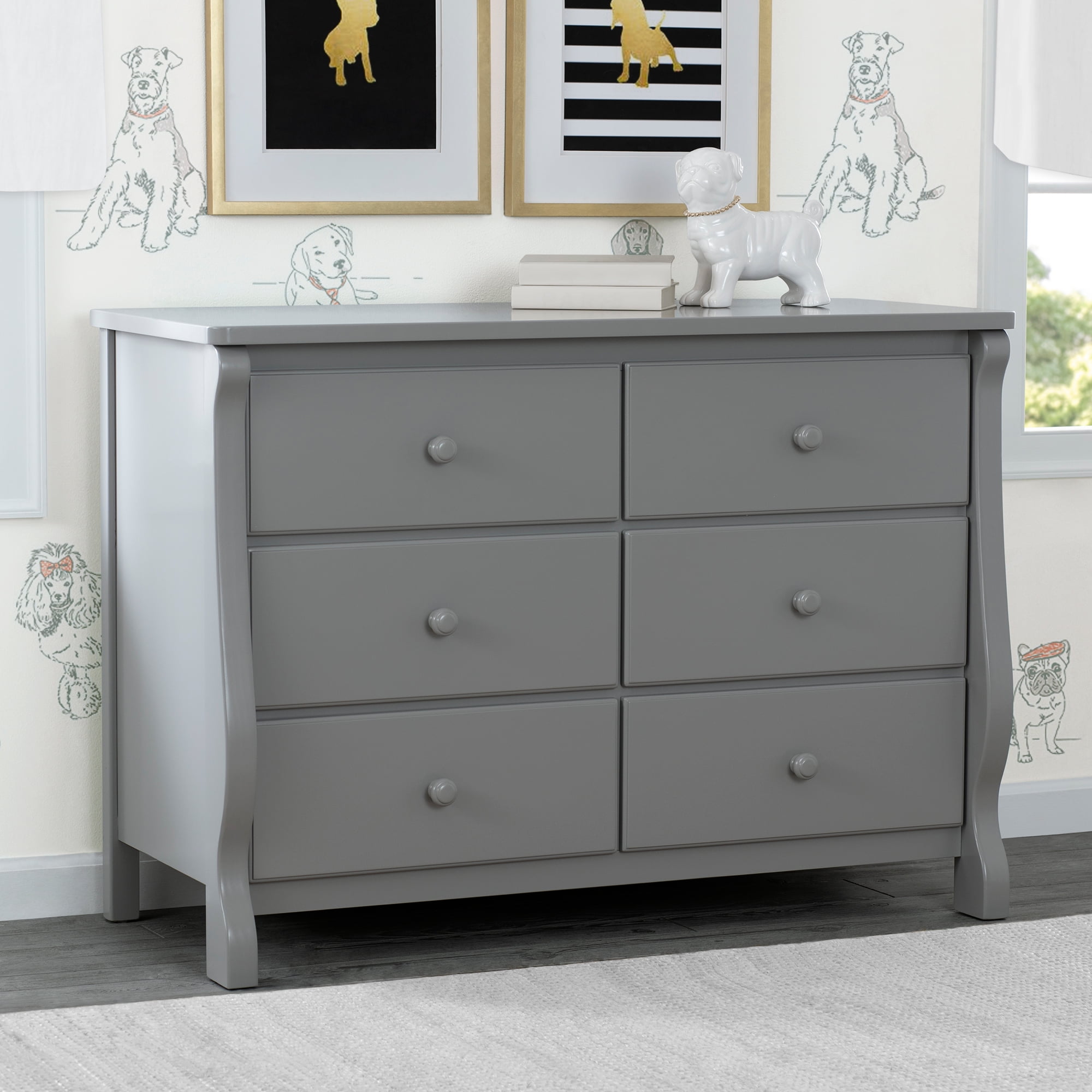 delta charcoal grey dresser Delta Children Casey 3 Drawer Dresser, Charcoal Grey/Natural