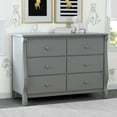 thumbnail image 3 of Delta Children Universal 6 Drawer Dresser with Interlocking Drawers - Greenguard Gold Certified, Grey, 3 of 6