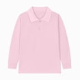 thumbnail image 4 of UAYOTSE Baby and Toddler Boys Long Sleeve Polo Shirts Kids Solid Collared Button Up Pullover Tops for School Uniform,Sizes 15-16 Years, 4 of 5