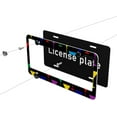 thumbnail image 5 of Color Martini Glass 2 Pcs License Plate Frames, Stainless Steel License Plate Cover, Matte License Plate Holder Car Accessories with Screw Caps (4 Holes), 5 of 7
