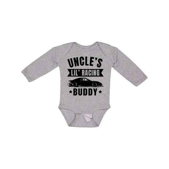 Inktastic Uncles Lil Racing Buddy Boys or Girls Long Sleeve Baby Bodysuit