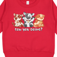thumbnail image 3 of Inktastic Cow You Doing? Toddler Sweatshirt, 3 of 4