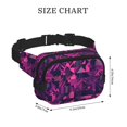 thumbnail image 2 of The Double-Layer Waist Bag Features A 6.3×9.1×2.8in Nylon Zipper And A Pull With A Zipper Compartment Darkmagenta Geometric Patterns_3, 2 of 8