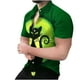 thumbnail image 1 of Camisa de manga corta con cuello en V para hombre, con estampado de Halloween, informal, con estampado de blusa Pompotops oipoqjl46020, 1 of 7