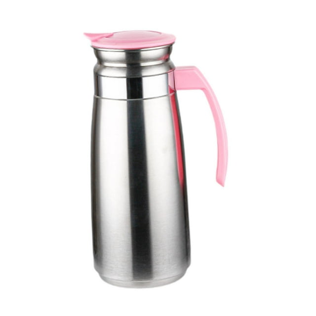 Hervidor de agua para el hogar, botella para té, café, jarra de agua fría de acero inoxidable, hervidor de agua fría para picnic, jugo, vacaciones, Rosa