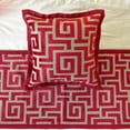 thumbnail image 3 of The HomeCentric King / Queen / Twin Red Designer CA King 86"x18" Bed Runner WITH Pillow Cover, Maze Bed Scarf on Velvet fabric - Path, 3 of 4