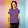 thumbnail image 2 of Dalix Sorcerer Frog Embroidered Cotton Relaxed Short Sleeve Tee T Shirt Womens in Purple XL X-Large, 2 of 5