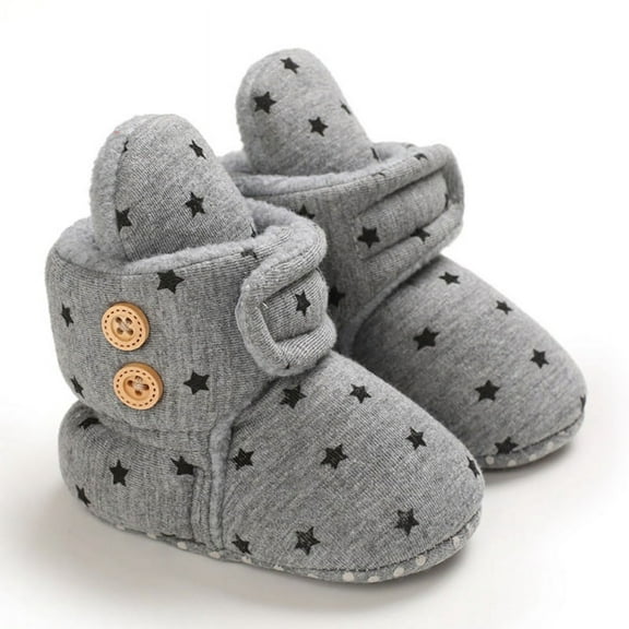 Toddler Baby Boys Girls Soft Cotton Slippers Newborn Kids Warm Boots Winter Socks Anti-Slip Shoes 0-18 Months