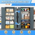 thumbnail image 6 of 71" Metal Garage Storage Cabinet with 4 Adjustable Shelves and Locking Doors, Tall Freestanding Garage Cabinet for Office, Home, Kitchen, Grey(71"H x 36"W x 16"D), 6 of 8