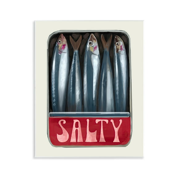 Stupell Industries Salty Sardines Can Food & Beverage Painting Unframed Art Print Wall Art, 11 x 14