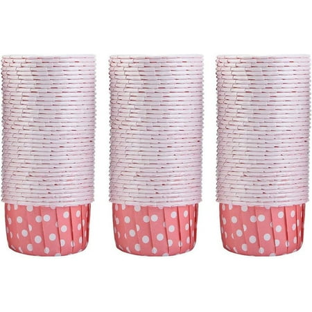 100PCS Polka Dot Baking Cups Paper,Cupcake Liners,Mini Cupcake Liners Paper Round Cake Baking Cups Muffin Cases Wedding Home Holiday Party(pink)
