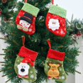 thumbnail image 1 of Fiudx Bolsa de Regalo Navideña con Diseño de Papá Noel, Muñeco de Nieve, Reno y Oso, Tela Polar Suave, Mini Adornos para Chimenea de Árbol, Portautensilios Multiusos, Decoración Navideña (1 Pieza), 1 of 3