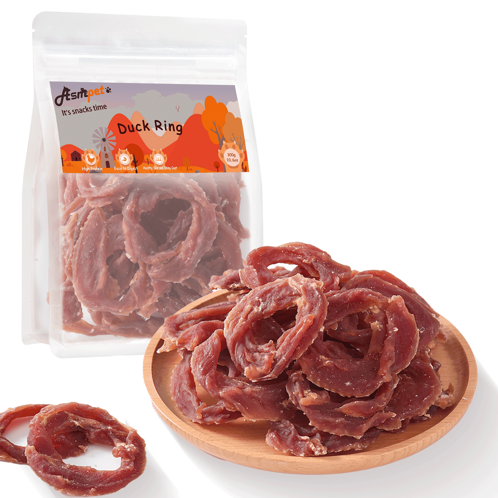 (3 pack) ASMPET Duck Jerky Dog Treats, Healthy Duck Snacks for Small Medium Large Dogs, 10.6oz