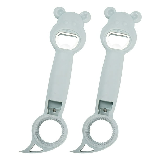 Paquete de 2 abrebotellas y destapadores manuales para cocina y bar | Abrelatas de fácil agarre para personas mayores y con artritis | Abridor de frascos portátil para fiestas, barbacoas y uso diario