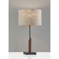 thumbnail image 2 of Sculptural Wood Black Metal Table Lamp, 2 of 2