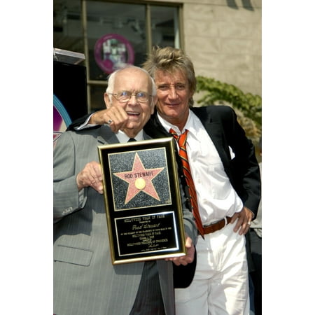 Johnny Grant Rod Stewart At The Induction Ceremony For Star On The Hollywood Walk Of Fame For Rod Stewart Hollywood Boulevard Los Angeles Ca October 11 2005 Photo By Michael GermanaEverett