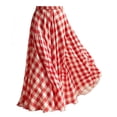 thumbnail image 7 of Maxi Skirts for Women Elastic Waist A Line Plaid Skirts Summer Casual Pleated Gingham Flowy Long Skirts, XL, 7 of 7