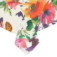 thumbnail image 3 of MYPOP Colorful Watercolor Flower Cotton Linen Tablecloth 52x70 inches Tablecover Desk Table Cloth For Dining Room, Tea Table, Picnics, Parties, 3 of 6