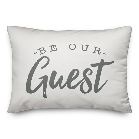 Creative Products Be Our Guest Bold White and Grey 14x20 Indoor / Outdoor Pillow
