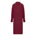 thumbnail image 4 of Lovskoo Cardigan Sweaters for Women Open Front Solid Color Long Pocket Temperament Tassel Jacket Oversized Winter Outerwear Tops Claret, 4 of 5