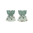 thumbnail image 2 of Gupgi Robe Trapèze pour Filles, Robe pour Tout-Petits à Manches Volantées, Col Ras du Cou, Imprimé de Poule avec Nœud, Robe d'Été Décontractée, 2 of 9