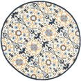 thumbnail image 4 of SAFAVIEH Chelsea Odetta Floral Wool Area Rug, Ivory/Navy, 5'3" x 8'3", 4 of 6