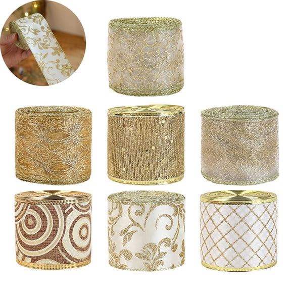 78.7 Inch Wired Christmas Ribbon, 2.48 Inch Wide Linen Craft Ribbon for DIY Bows Xmas Tree Wreath Gift Wrapping Window Mantel Holiday Home Party Decorations
